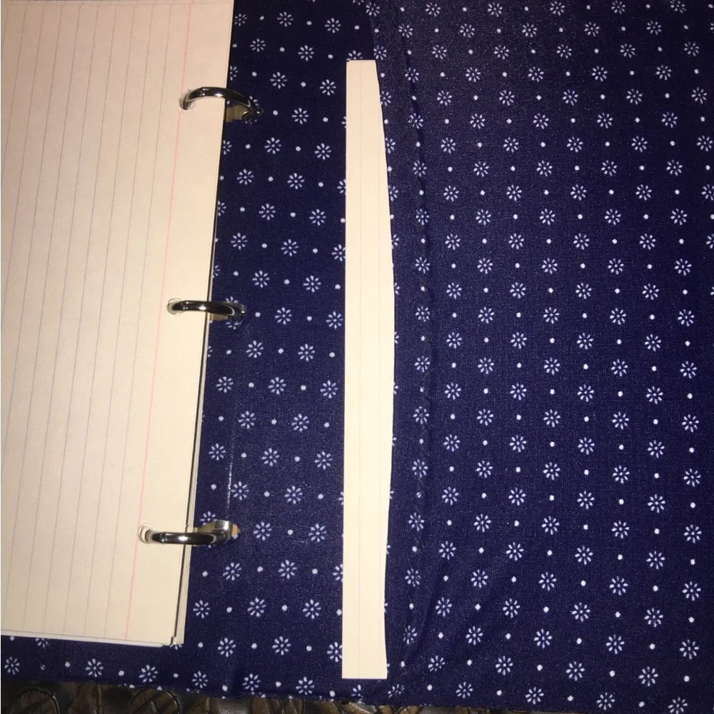 Source Unknown Navy Blue Patterned Binder
